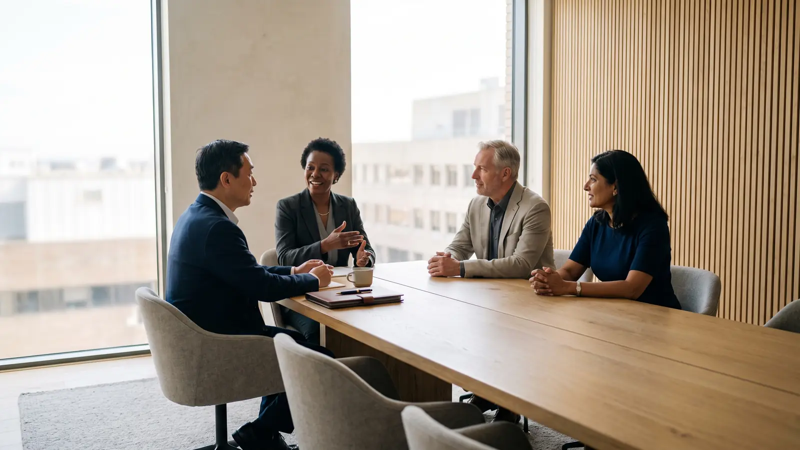 Senior executives in a Charlotte boardroom